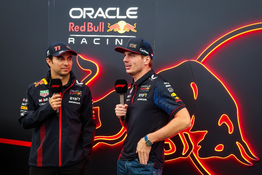 Checo Pérez y Max Verstappen en el GP de México