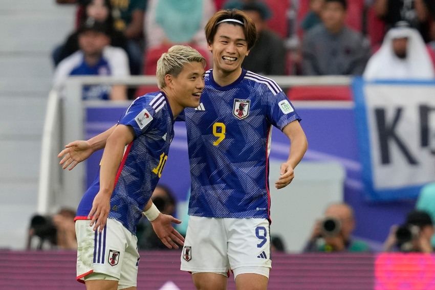 Japón en celebración de gol