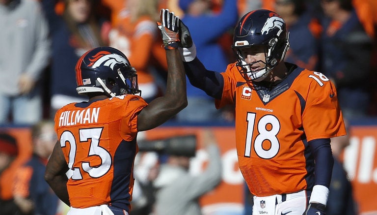 Peyton Manning celebra tras touchdown