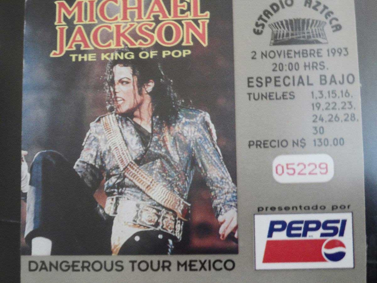 Así eran los boletos del concierto de Michael Jackson