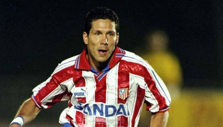 Simeone en un partido con Atlético