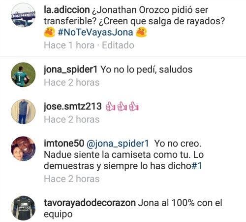 Conversación entre aficionados de Rayados y Orozco