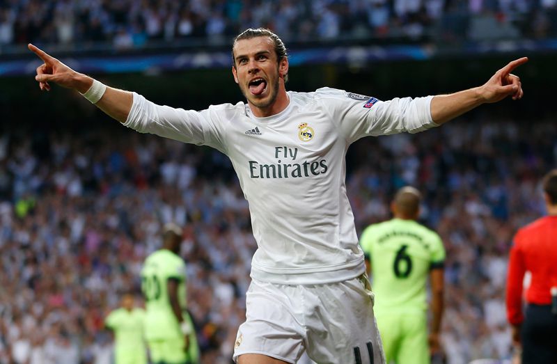 Bale festeja un gol con el Real Madrid