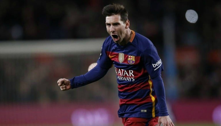 Lionel Messi celebra uno de sus goles con el Barcelona