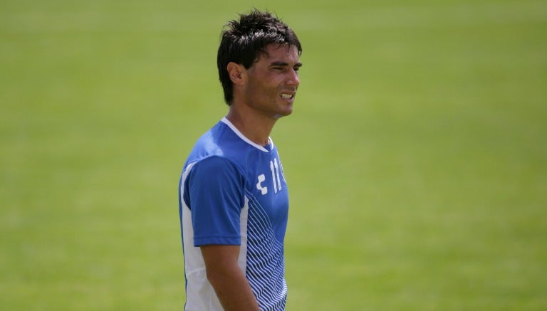 El jugador de Puebla en un entrenamiento del equipo