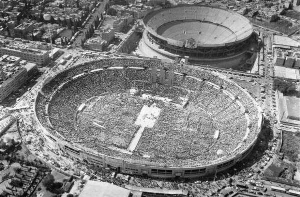 Estadio Azul durante un evento en la década de los 50