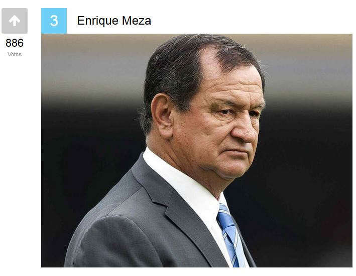 Enrique Meza ocupa el tercer lugar en la encuesta
