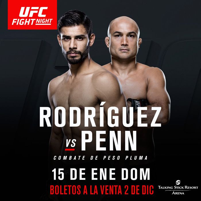 Rodríguez y Penn estelarizarán el primer evento de UFC en 2017