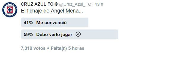 Cruz Azul lanzó una encuesta sobre el Fichaje de Mena 