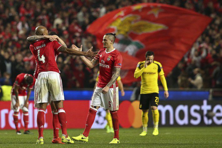 El Benfica celebra la victoria contra el Dortmund