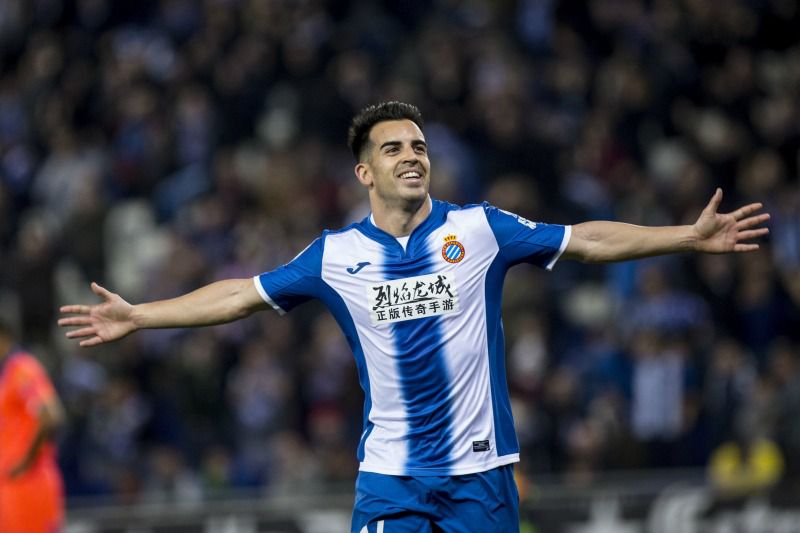 Jurado celebra un gol con el Espanyol