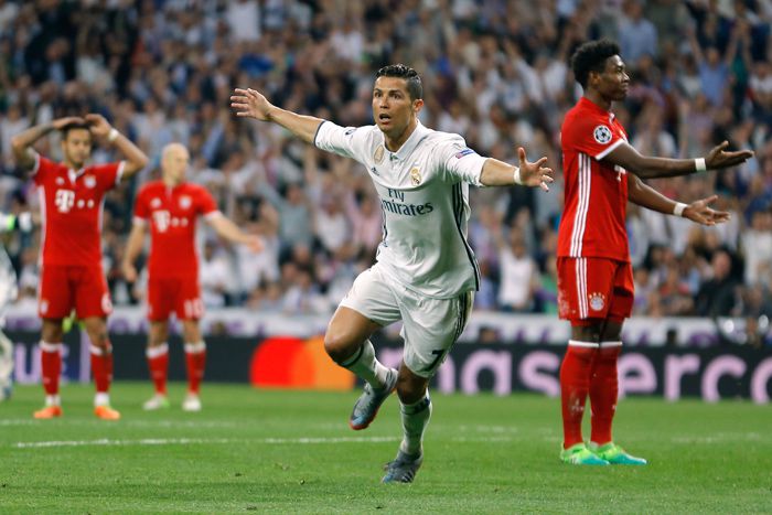 Cristiano Ronaldo celebra uno de sus goles frente al Bayern Munich