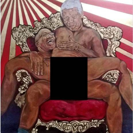 El cuadro de Mabulu, donde Zuma aparece sodomizando a Mandela