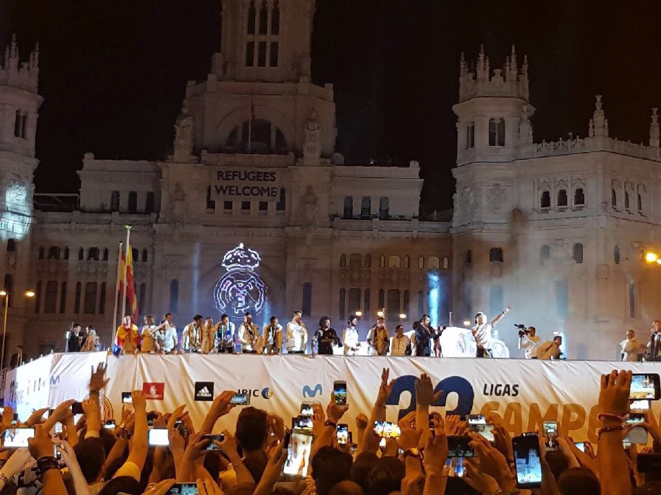 Festejo del Real Madrid en la Cibeles