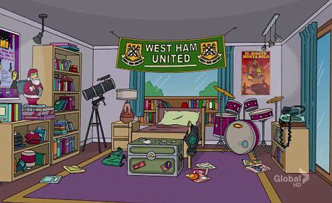 El cuarto de T-Rex, vecino de los Simpsons