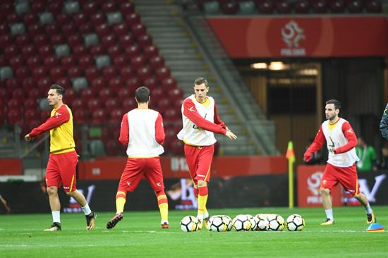 Jugadores de Montenegro, en una entrenamiento