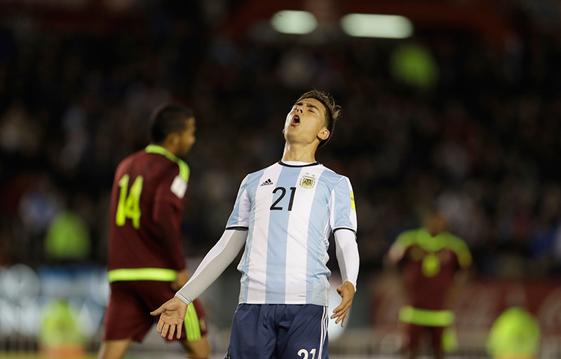 Dybala grita en un juego con Argentina