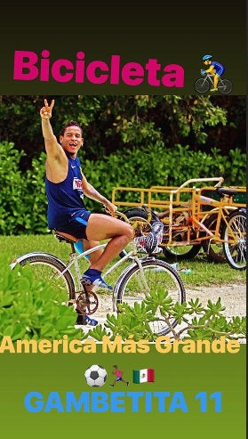 Michael Arroyo monta bicicleta en pretemporada con América 