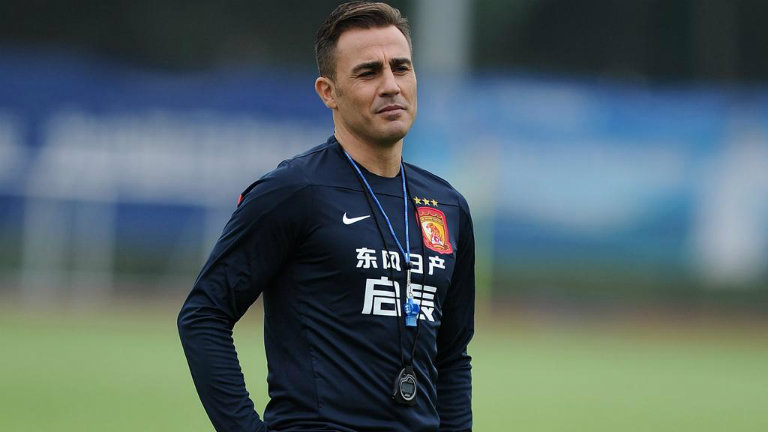 Fabio Cannavaro, durante un entrenamiento en la Superliga de China