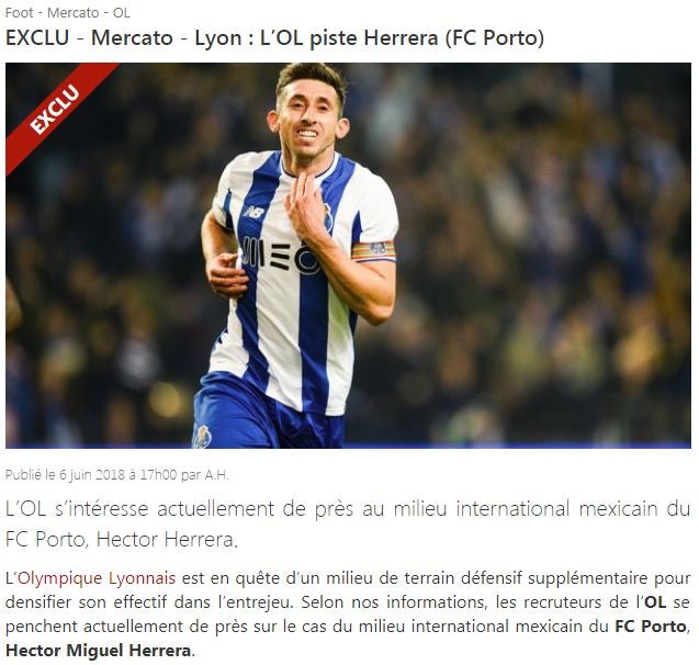 Diario francés revela interés del Olympique de Lyon por Héctor Herrera