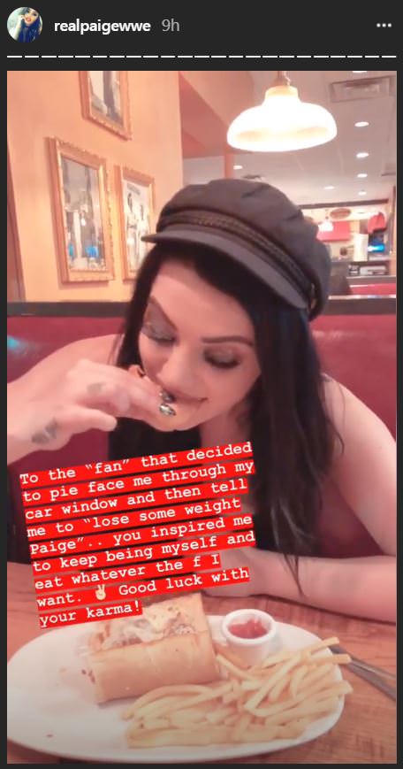 Publicación de Paige en Instagram