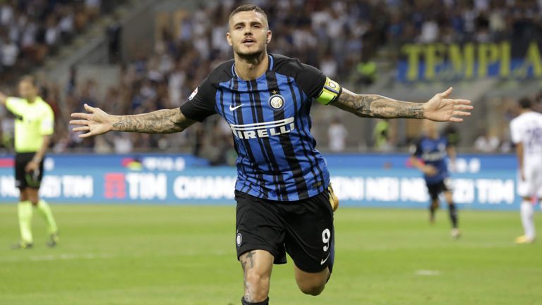 Icardi festeja una anotación con el Inter de Milán