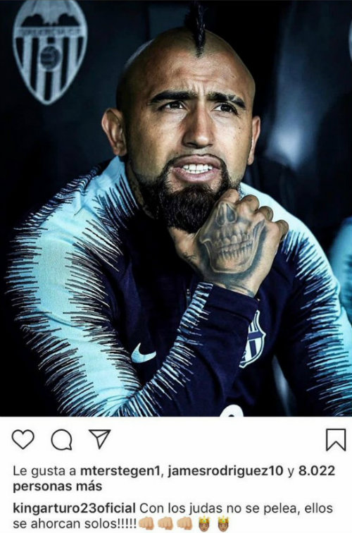 Publicación de Vidal en Instagram