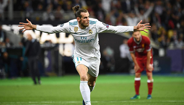 Bale festeja gol en la Final de la Champions League