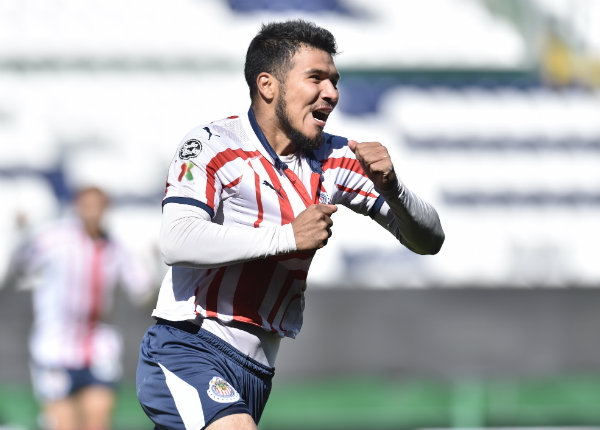 José Salas celebra su gol ante el León