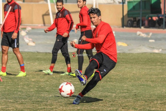 Jugadores del Al Ahly durante un entrenamiento