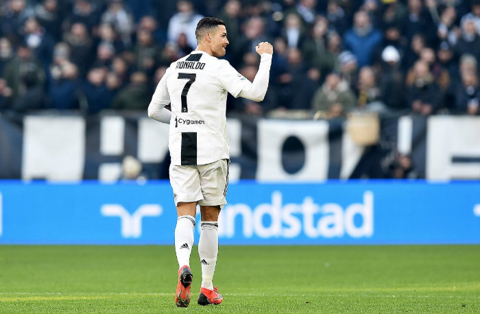 Cristiano festejando un gol con la Juventus 