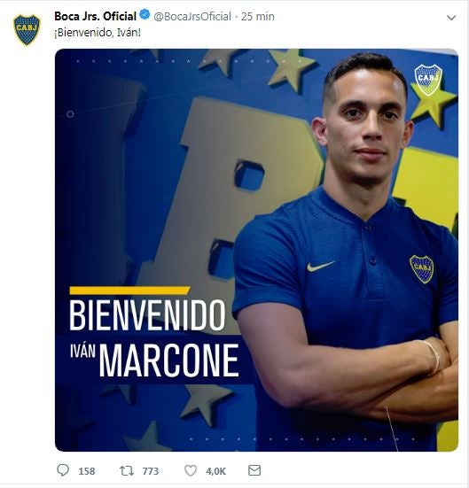 Bienvenida de Marcone al Boca Juniors 