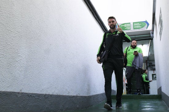 Boselli llegando a un partido de León