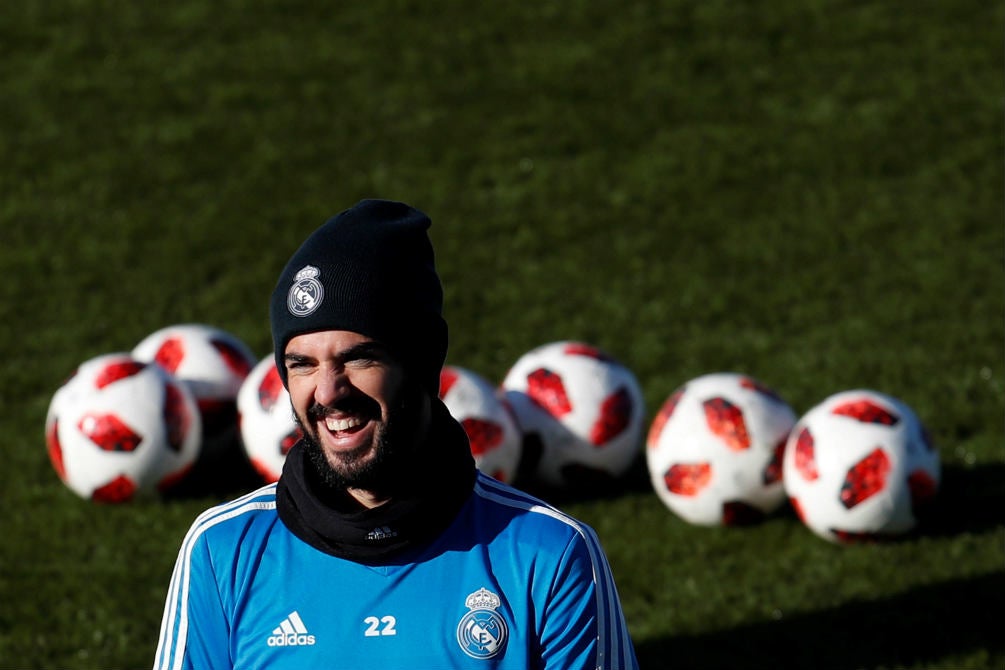 Isco durante un entrenamiento del Real Madird