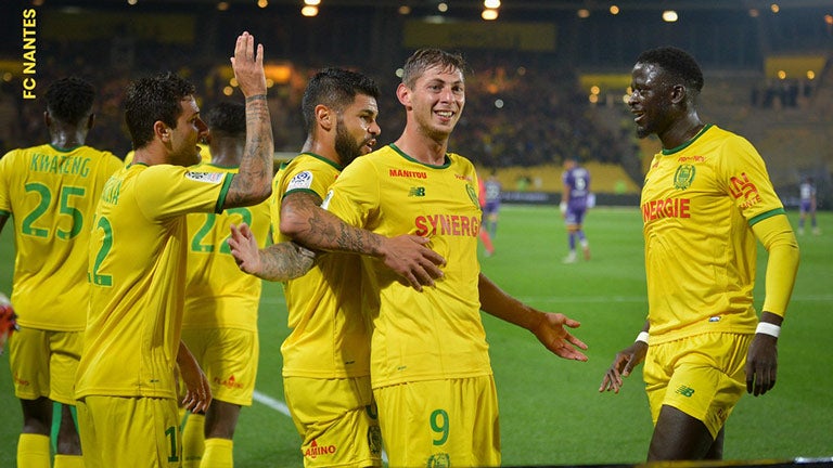 Emiliano Sala celebra un gol con Nantes