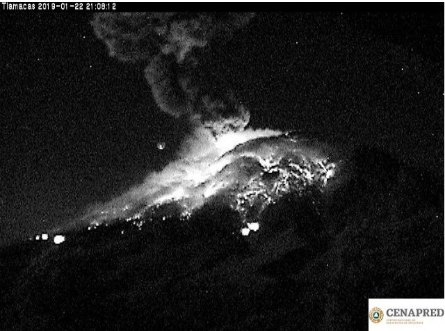 La explosión que registró el Popocatépetl 