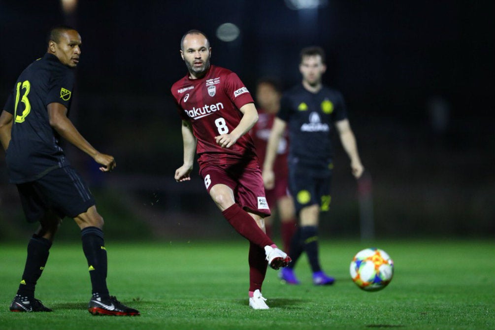 Andrés Iniesta durante un partido con el Vissel Kobe