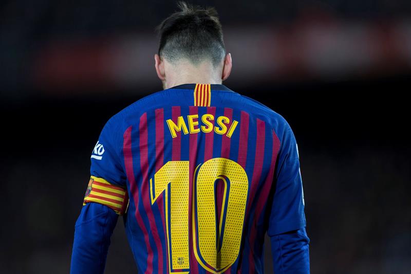 Messi durante un juego del Barcelona