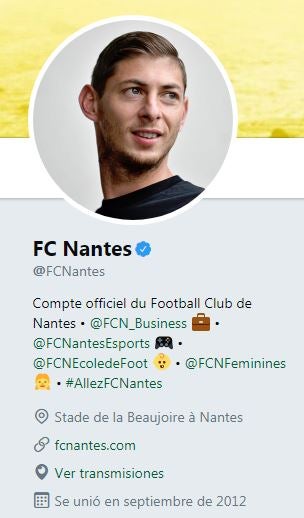 Sala aparece en la foto de perfil del Nantes