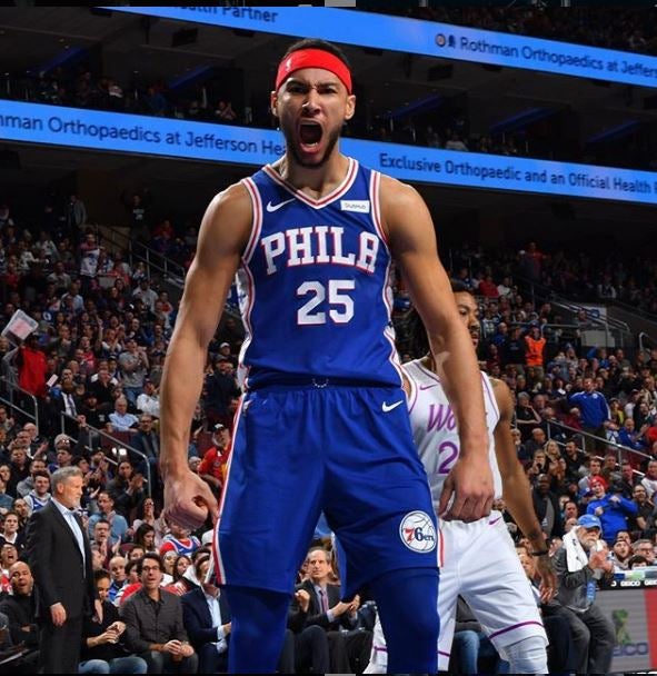 Ben Simmons, en un juego con Philadelphia 76ers