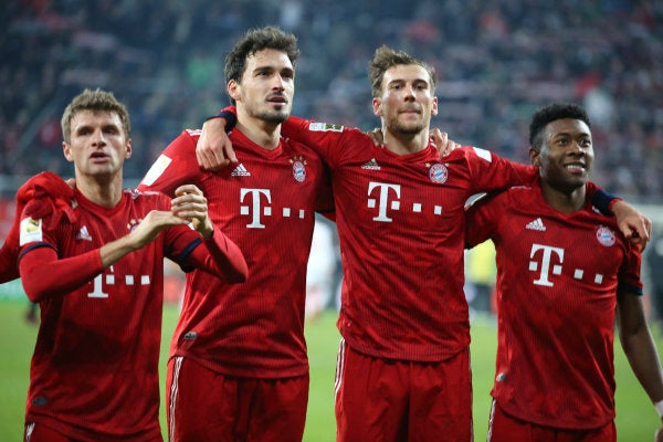 Bayern Munich en festejo durante un partido de la Bundesliga