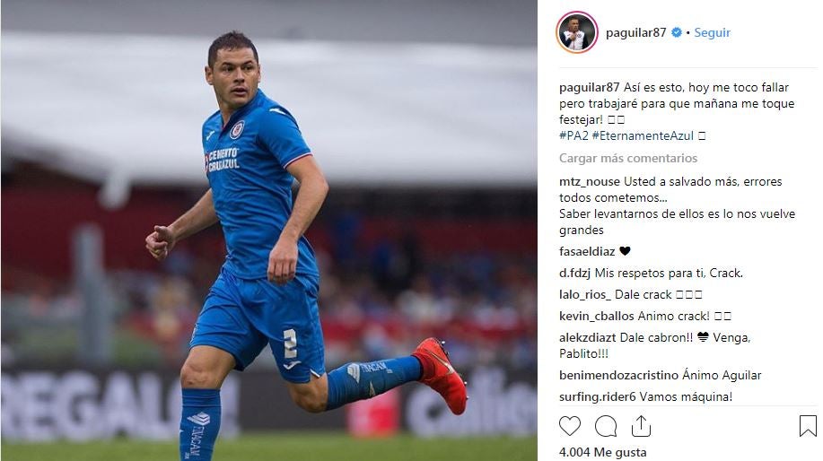 Pablo Aguilar reconoce su error en redes sociales