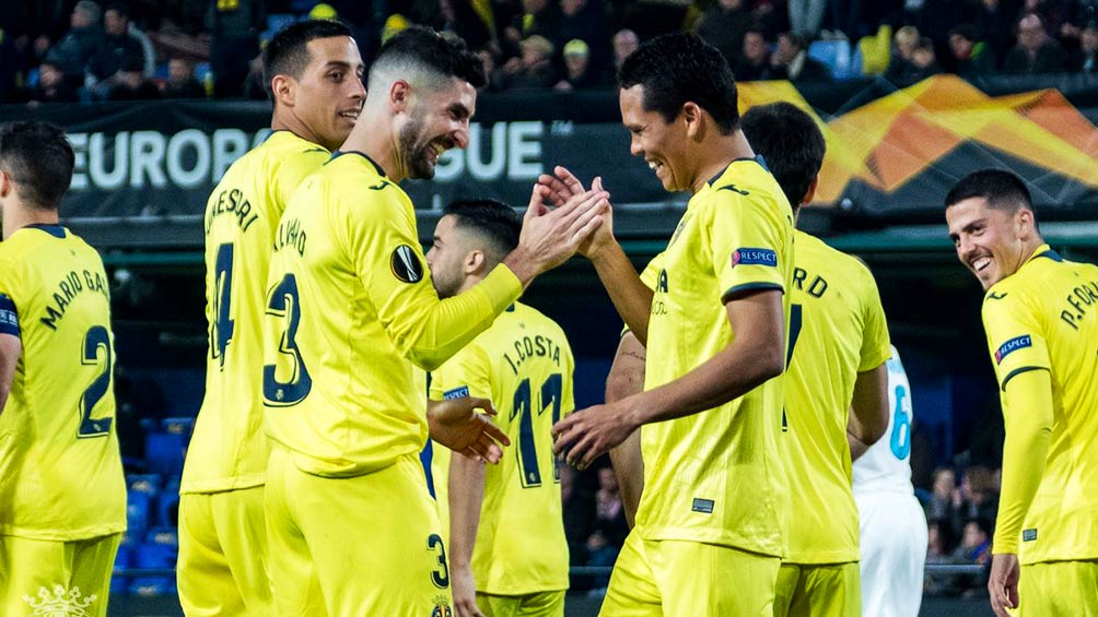 Los jugadores del Villarreal festejan un gol sobre el Zenit