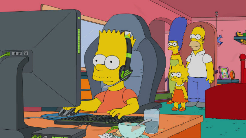 Bart juega por largas horas videojuegos