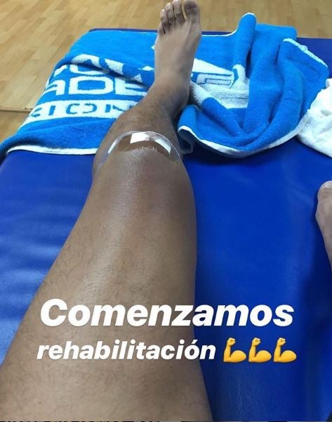 Elías Hernández iniciando su rehabilitación 