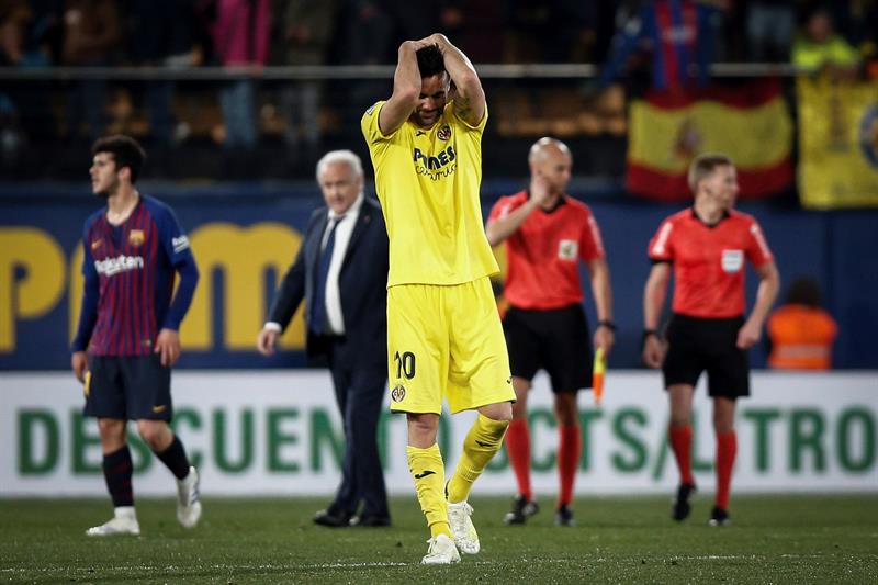 Vicente Iborra se lamenta tras empate de Villarreal con Barcelona
