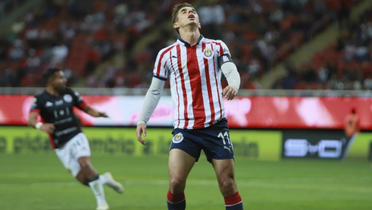 Isaác Brizuela en lamento tras gol de Lobos BUAP