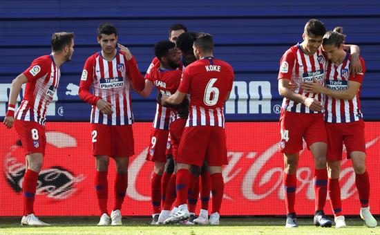 Atlético de Madrid celebra gol contra Eibar 