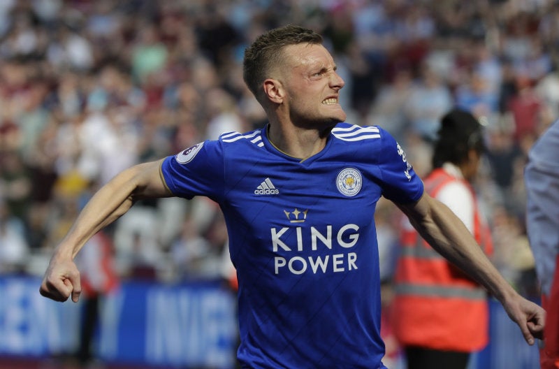 Jamie Vardy festeja su gol frente al West Ham