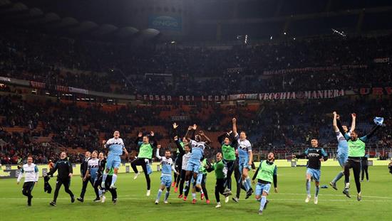 Así celebro la Lazio la victoria contra el Milan